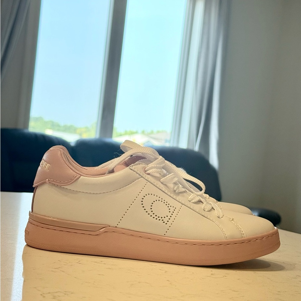 White and Pink Sneakers